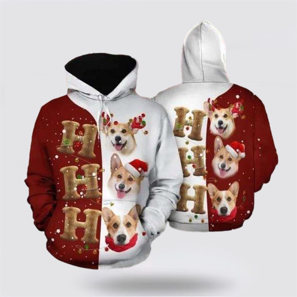 Corgi Christmas Funny All Over Print 3D Hoodie For Men & Women, Christmas Dog Hoodie, Christmas Hoodie Cute, Christmas Gift