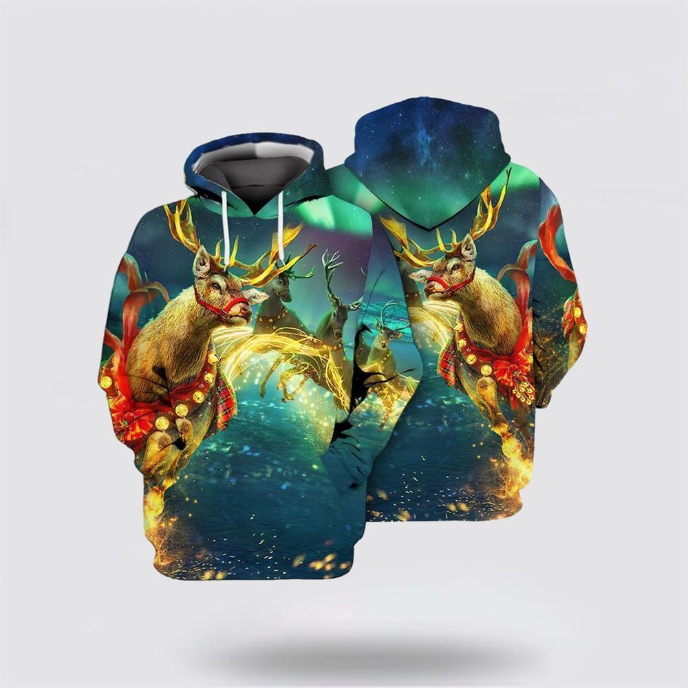 Christmas Reindeer All Over Print 3D Hoodie For Men & Women, Christmas Hoodie Cute, Christmas Gift, Christmas Fashion