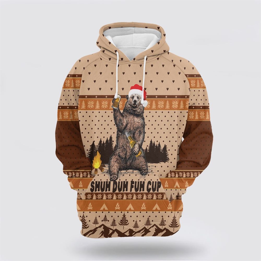 Bear Camping All Over Print 3D Hoodie For Men & Women, Christmas Hoodie Cute, Christmas Gift, Christmas Fashion