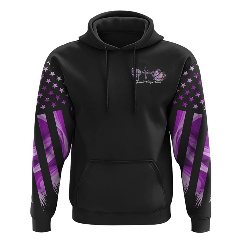 Purple Butterfly Rose Cross Faith Flag All Over Print 3D Hoodie, Christian Hoodie, Christian Hoodie, Bible Verse Shirt