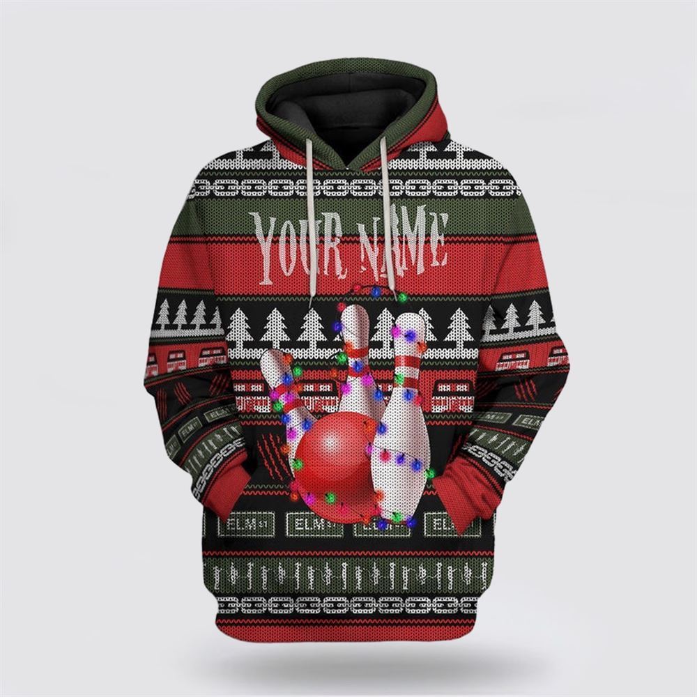 Bowling Ugly Christmas All Over Print 3D Hoodie For Men & Women, Christmas Hoodie Cute, Christmas Gift, Christmas Fashion