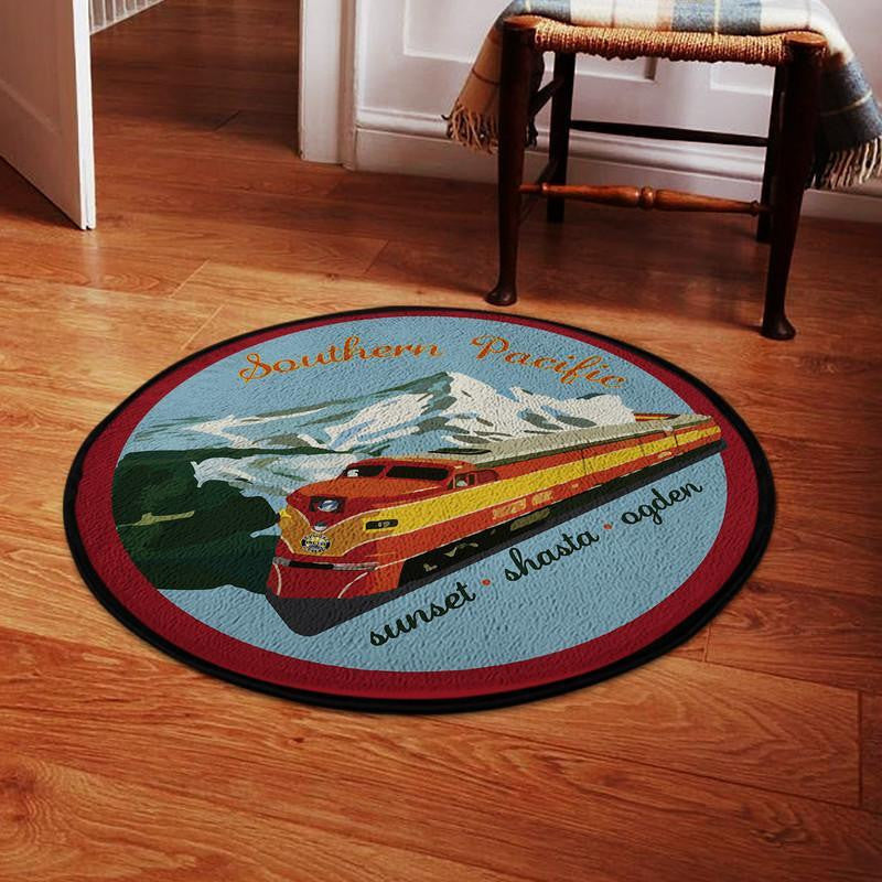 Southern Pacific Railroad Living Room Round Mat Circle Rug