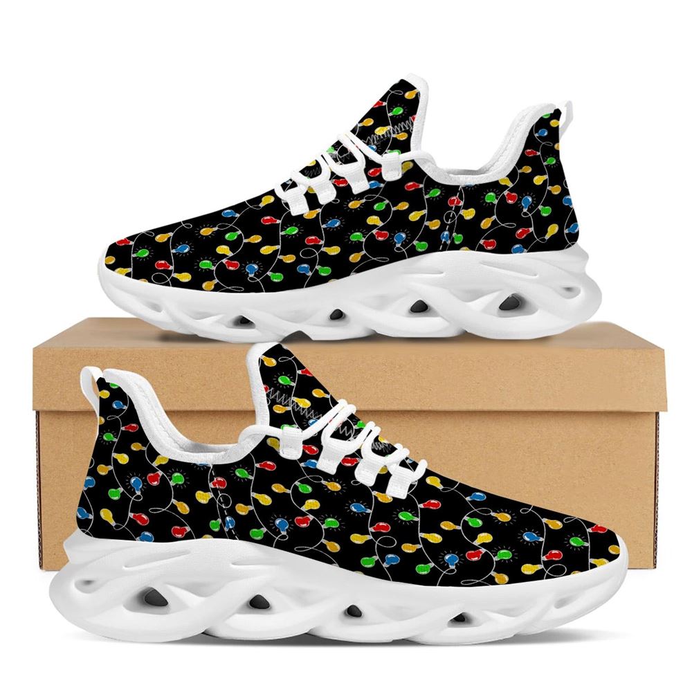 String Lights Colorful Christmas Print White Max Soul Shoes For Men Women, Best Running Sneaker, Christmas Shoes, Winter Fashion Shoes