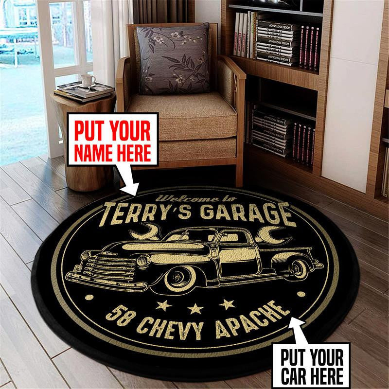 Personalized Truck Living Room Round Mat Circle Rug