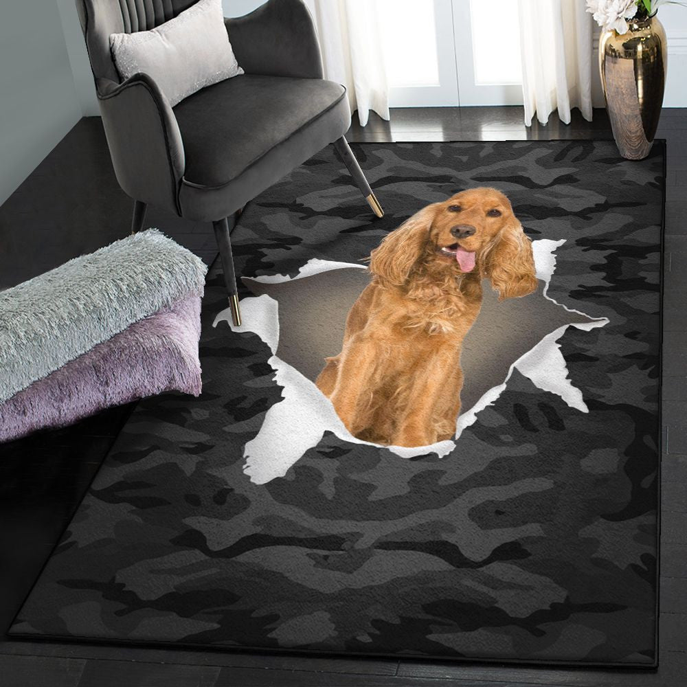 Dog Kitchen Rugs Cocker Spaniel Dog Rug Rectangle Rugs Washable Area Rug Non-Slip Carpet For Living Room Bedroom