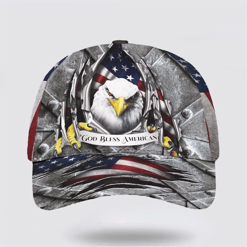 Eagle God Bless America Baseball Cap, Christian Baseball Cap, Religious Cap, Jesus Gift, Jesus Hat