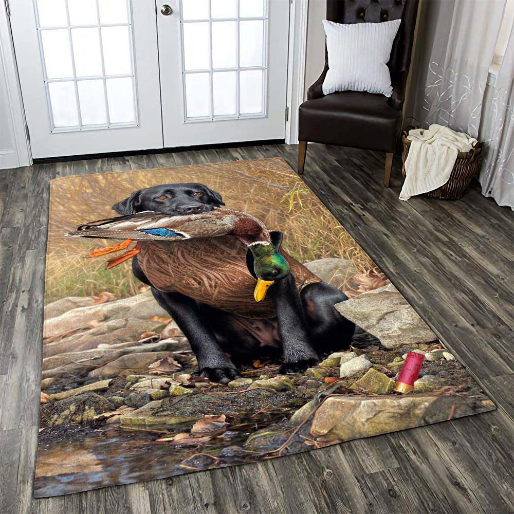 Dog Duck Hunting Area Rug Washable Rugs Carpet Washable Rugs