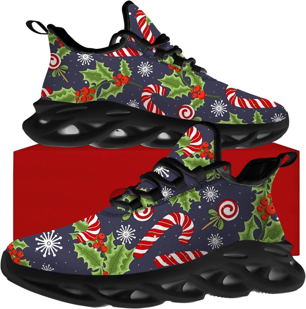 Christmas Running Shoes, Christmas Candy Canes Max Soul Shoes For Men Women, Christmas Shoes, Winter Fashion Shoes