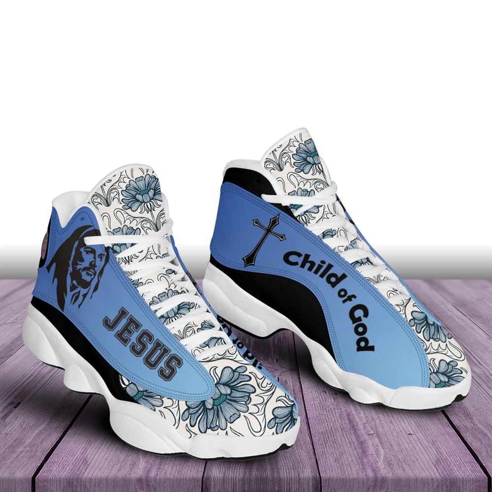 Jesus Child Of God Jd13 Shoes For Man And Women Flower Pattern, Christian Basketball Shoes, Gift For Christian, God Shoes