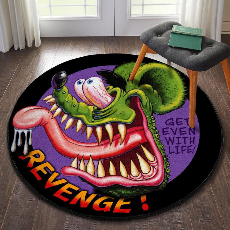 Rat Fink Round Mat 07497 Living Room Rugs, Bedroom Rugs, Kitchen Rugs