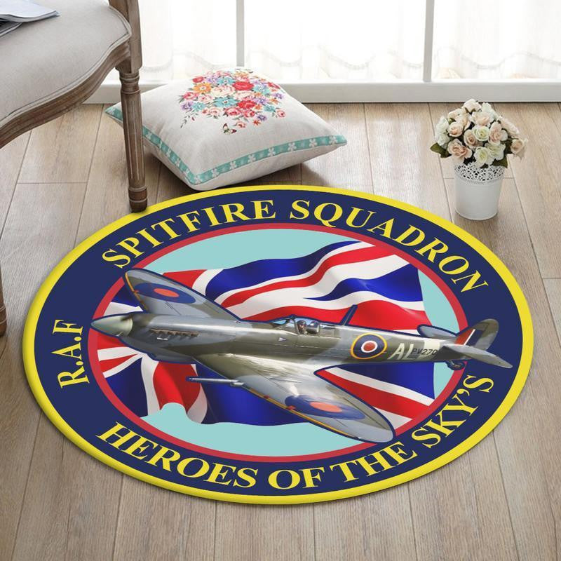 Supermarine Living Room Round Mat Circle Rug Supermarine Spitfire Squadron Rugs