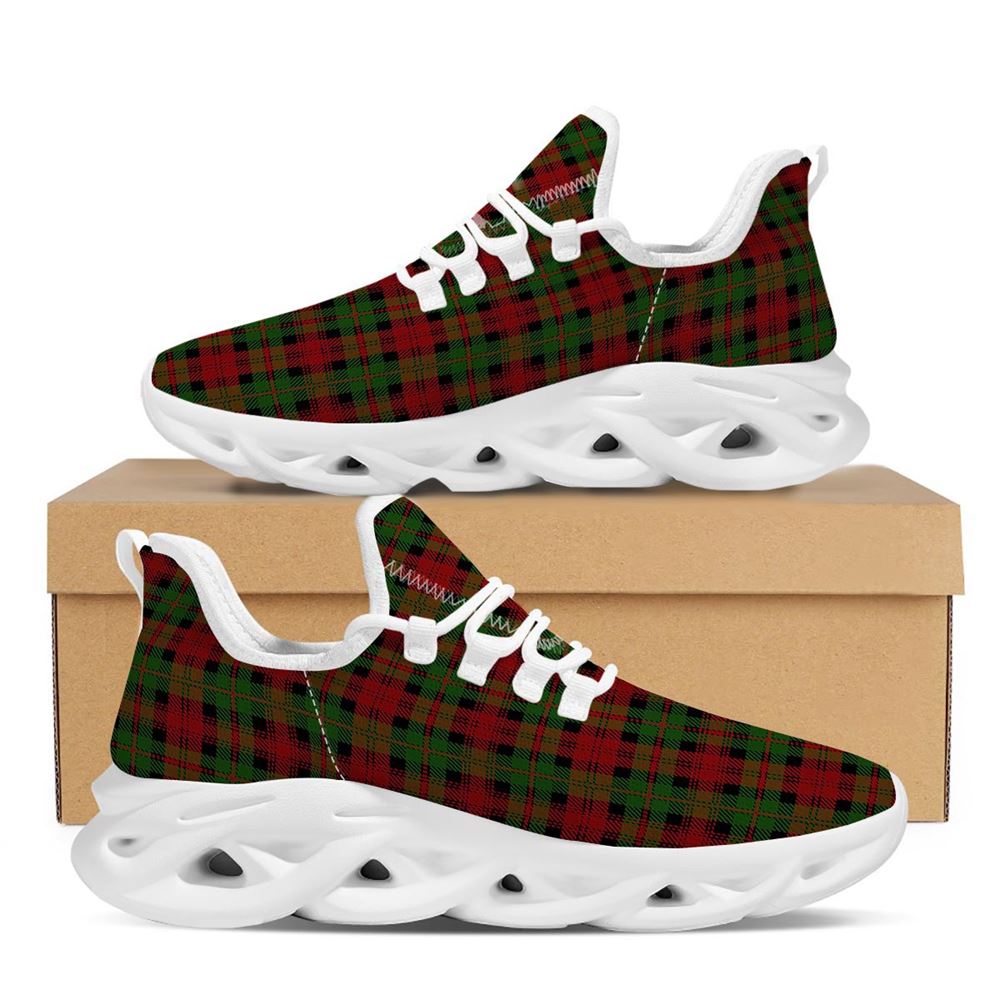 Christmas Tartan Red Plaid White Max Soul Shoes For Men Women, Best Running Sneaker, Christmas Shoes, Winter Fashion Shoes