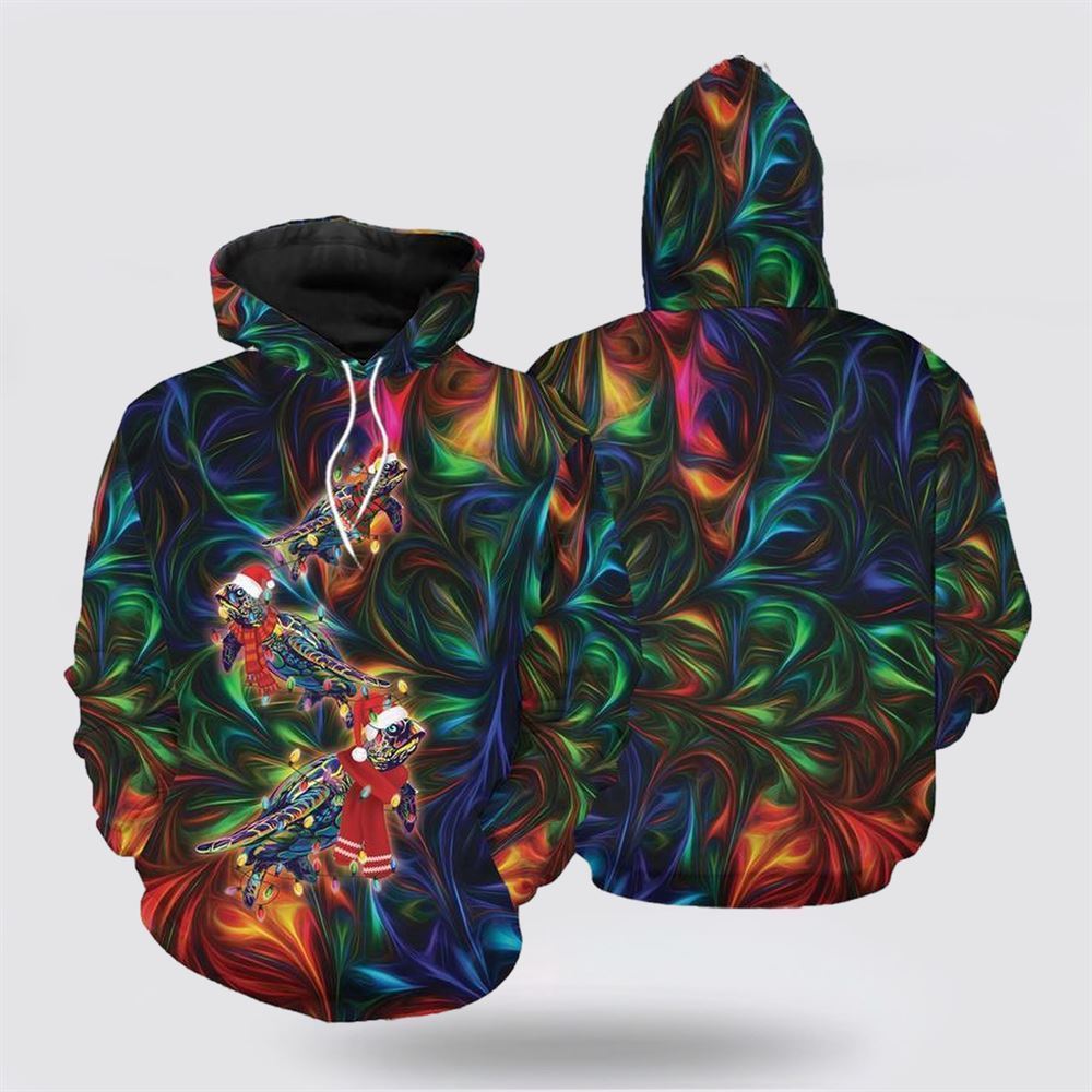 Awesome Turtle Christmas All Over Print 3D Hoodie For Men & Women, Christmas Hoodie Cute, Christmas Gift, Christmas Fashion