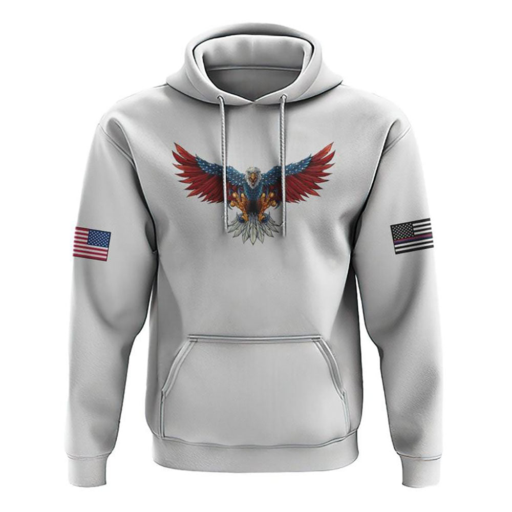 Back The Brave Eagle Flag All Over Print 3D Hoodie, Christian Hoodie, Christian Sweatshirt, Bible Verse Shirt