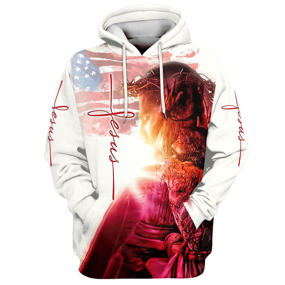 Christian Jesus 3D Hoodies Jesus Hoodie Men & Women, God 3D Printed Hoodie, Christian Apparel Hoodies