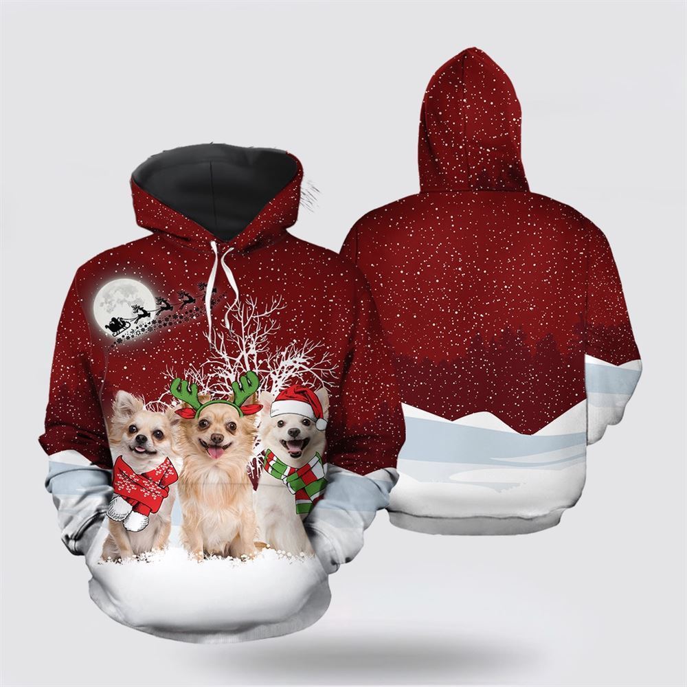 Chihuahua Wonderful Time All Over Print 3D Hoodie For Men & Women, Christmas Dog Hoodie, Christmas Hoodie Cute, Christmas Gift