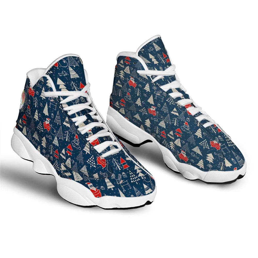 Christmas Basketball Shoes, Tree Merry Christmas Print Pattern Jd13 Shoes For Men Women, Christmas Fashion Shoes