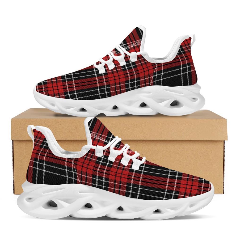 Christmas Red Plaid Scottish White Max Soul Shoes For Men Women, Best Running Sneaker, Christmas Shoes, Winter Fashion Shoes