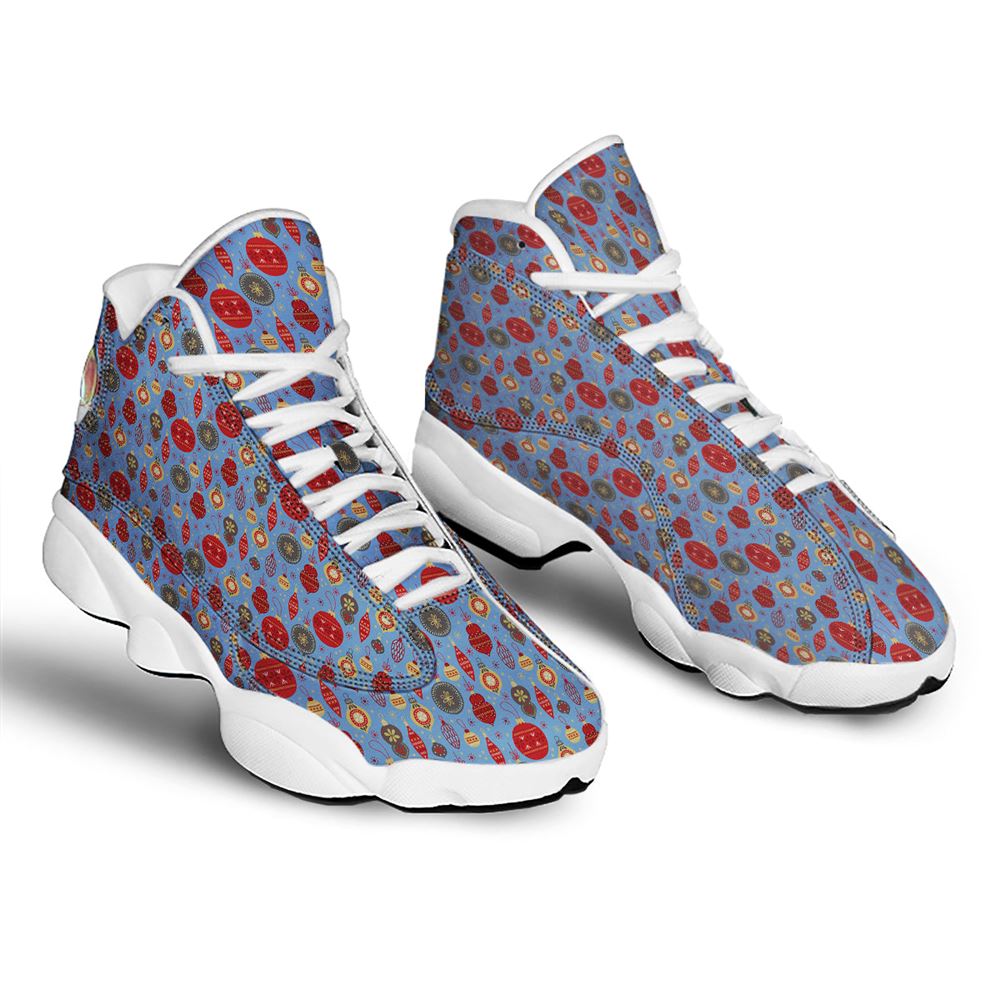 Christmas Basketball Shoes, Baubles Christmas Print Pattern Jd13 Shoes For Men Women, Christmas Fashion Shoes