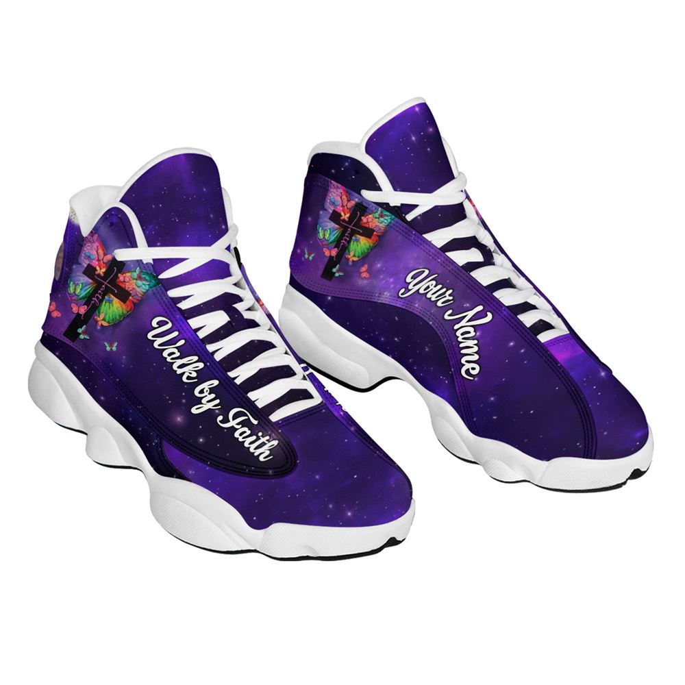 Walk By Faith Purple Customized Jd13 Shoes For Man And Women, Christian Basketball Shoes, Gifts For Christian, God Shoes