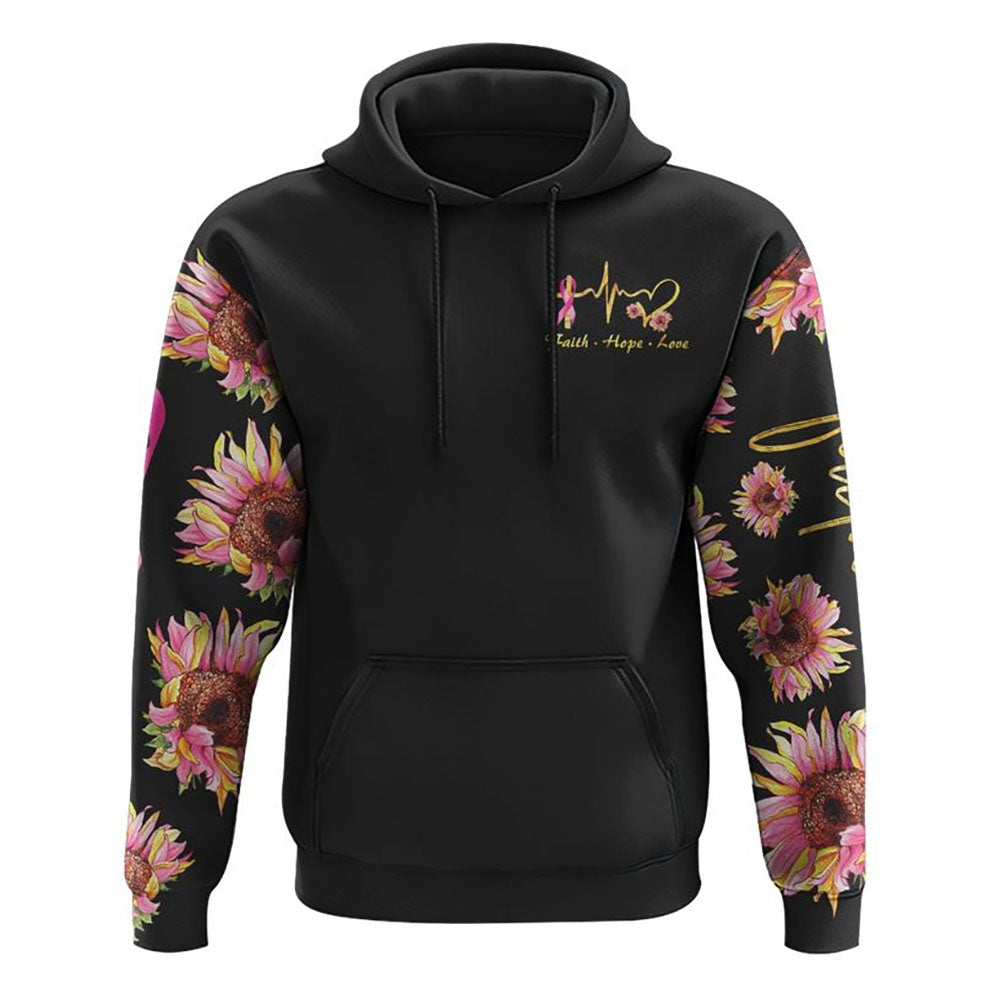 Faith Sunflower Smoke Ribbon All Over Print 3D Hoodie, Christian Hoodie, Christian Hoodie, Bible Verse Shirt