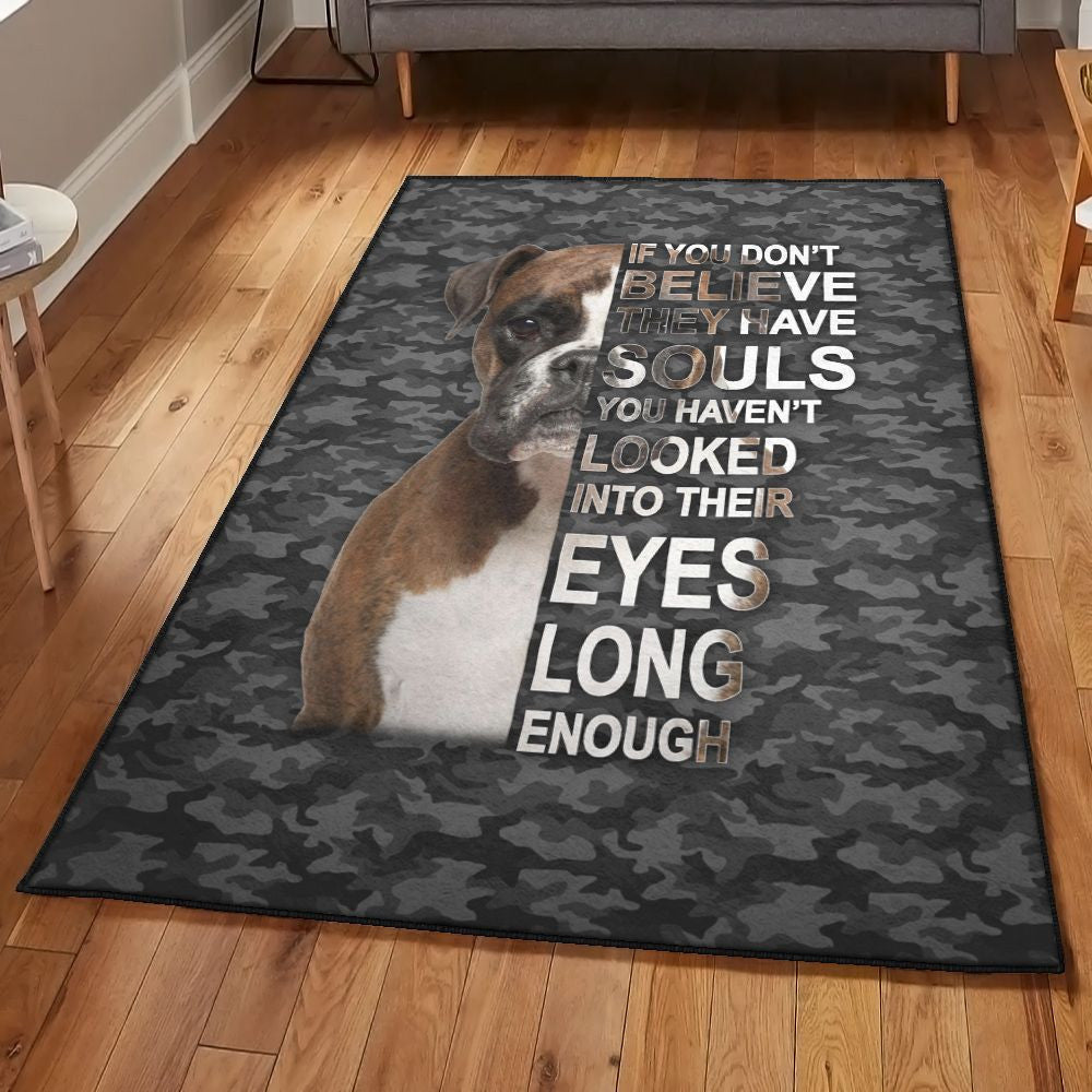 Dog Lovers Playroom Rug Boxer Dogs Dog Rug Rectangle Rugs Washable Area Rug Non-Slip Carpet For Living Room Bedroom