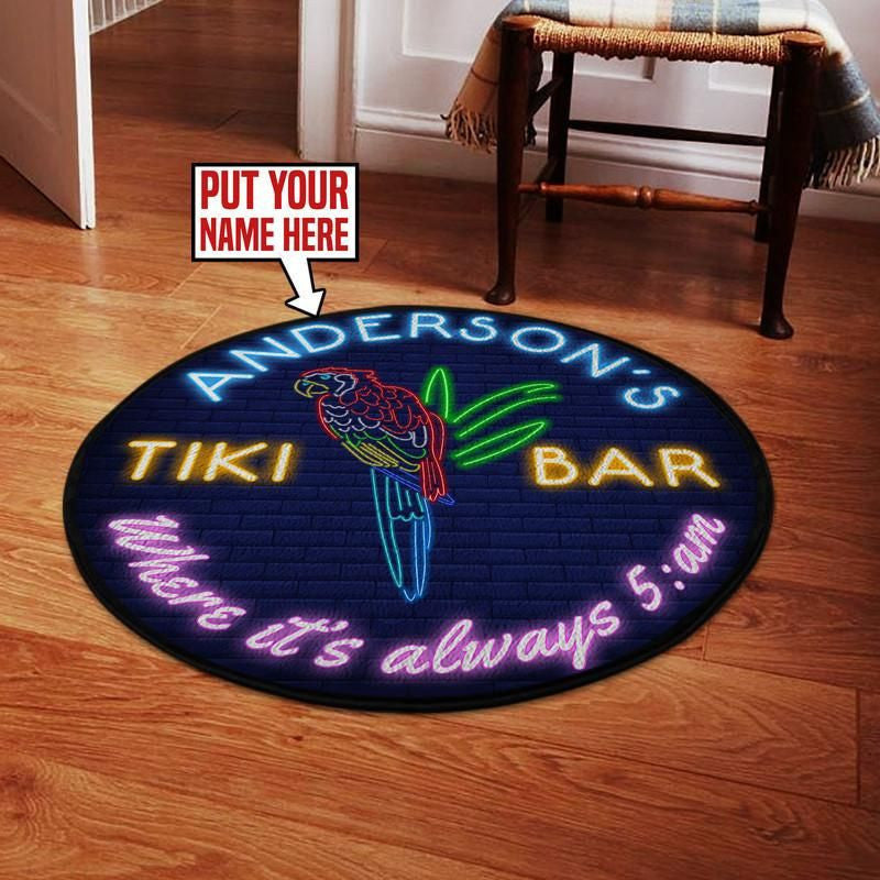 Tiki Bar Living Room Round Mat Circle Rug