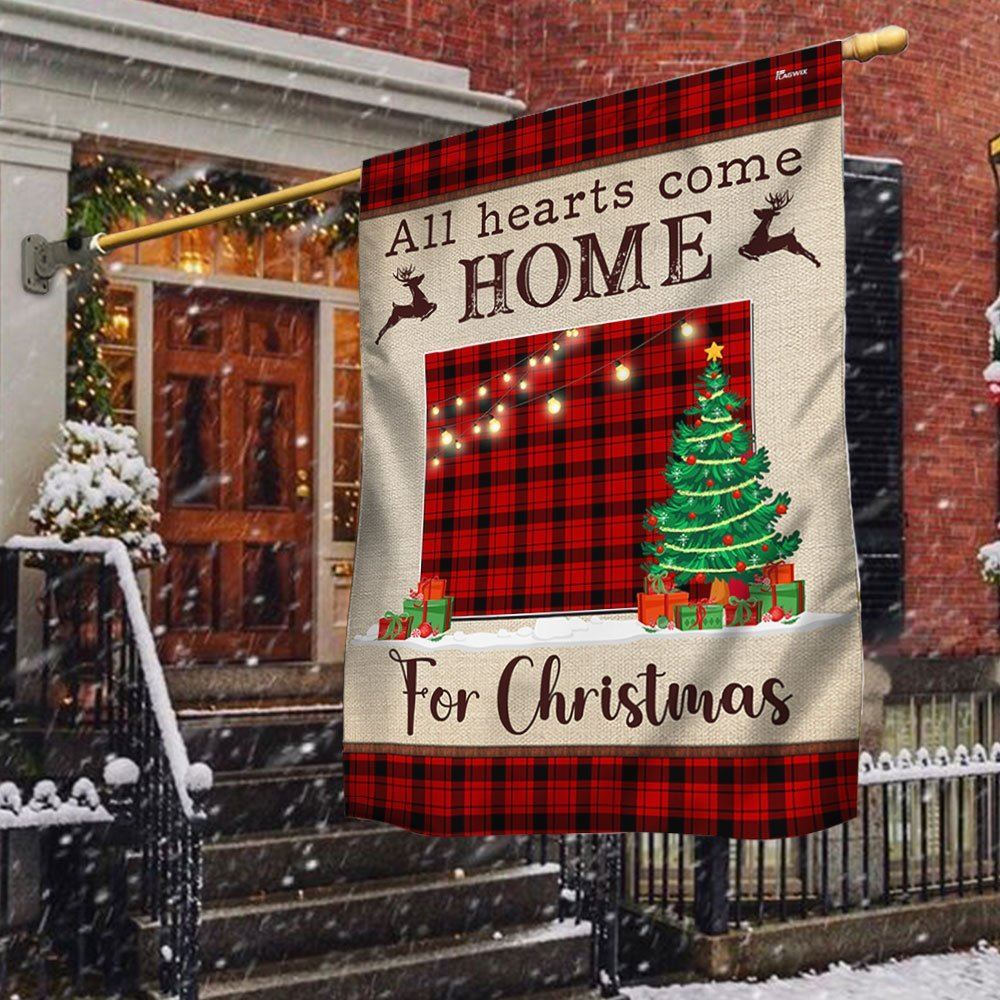 Wyoming Christmas Flag All Hearts Come Home For Christmas Flag, Christmas Garden Flag, Home Decor Accessories, Christmas Outdoor Decor Ideas