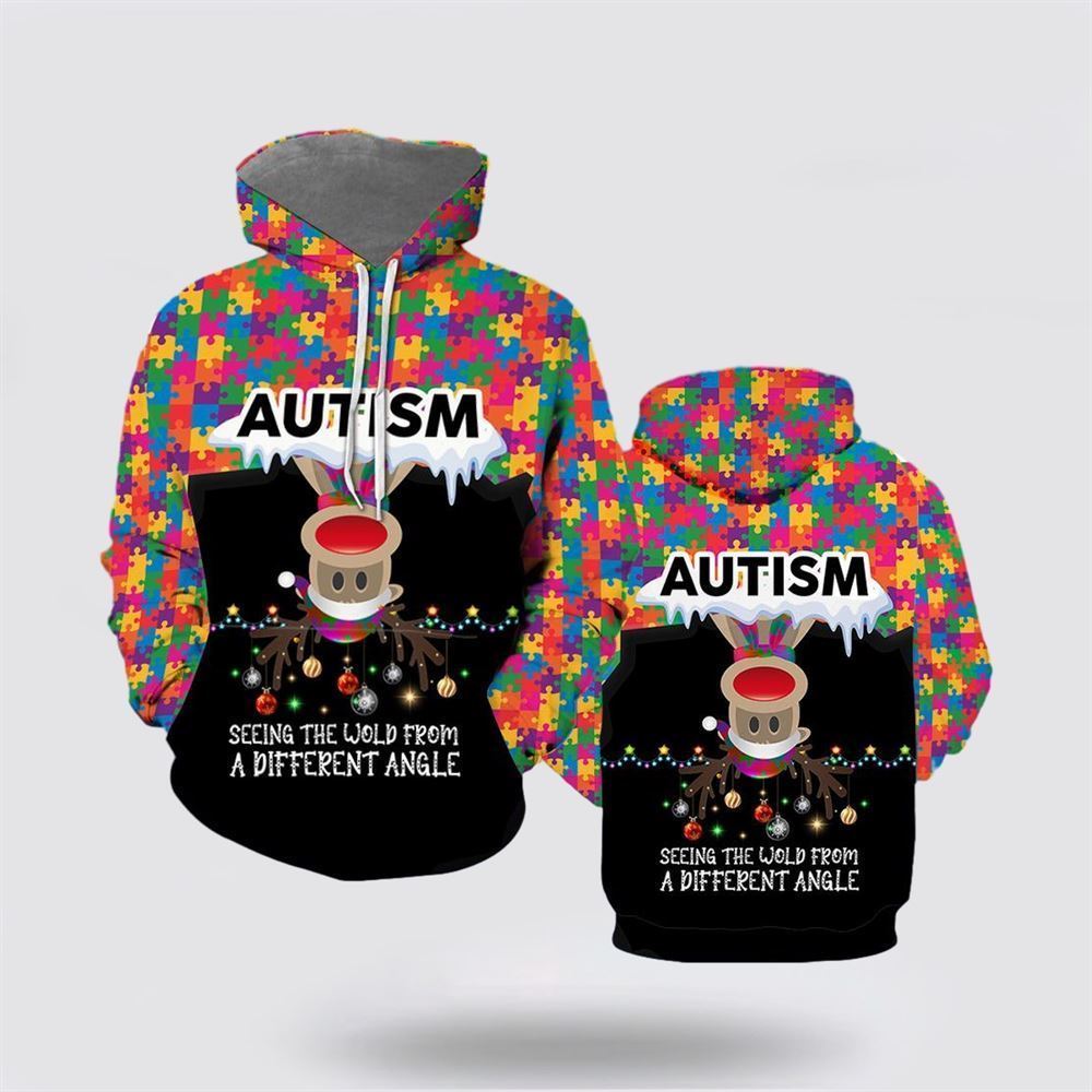 Autism Awareness Reindeer Christmas All Over Print 3D Hoodie For Men & Women, Christmas Hoodie Cute, Christmas Gift, Christmas Fashion