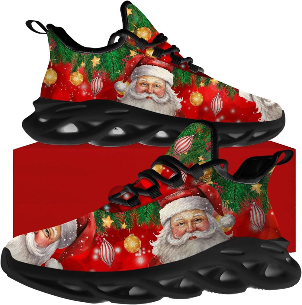 Christmas Running Shoes, Merry Christmas Santa Max Soul Shoes For Men Women, Christmas Shoes, Winter Fashion Shoes