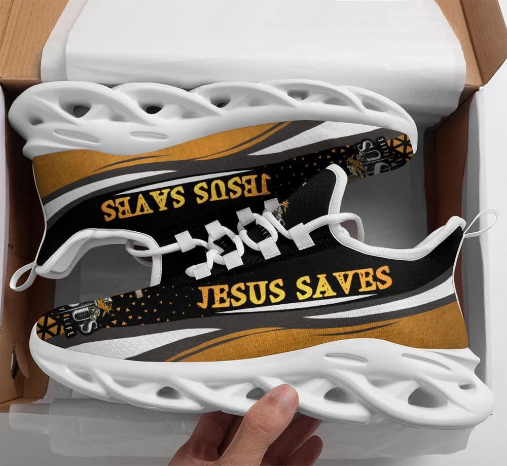 Christian Best Running Shoes, Jesus Saves Running Sneakers Max Soul Shoes For Men And Women, Jesus Fashion Shoes