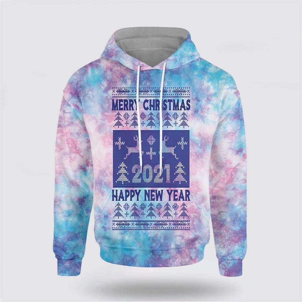 Christmas Santa Pattern Tie Dye All Over Print 3D Hoodie For Men & Women, Christmas Hoodie Cute, Christmas Gift, Christmas Fashion