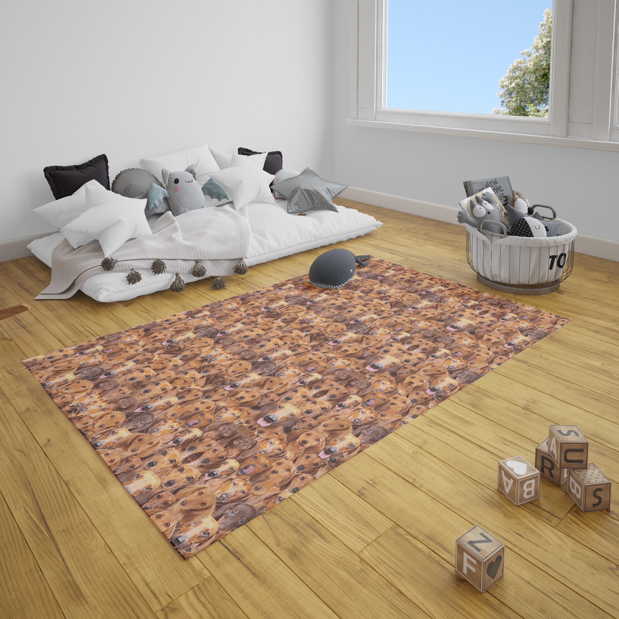 Dog Large Rug Rectangle Rugs Washable Area Rug Non-Slip Carpet For Living Room Bedroom