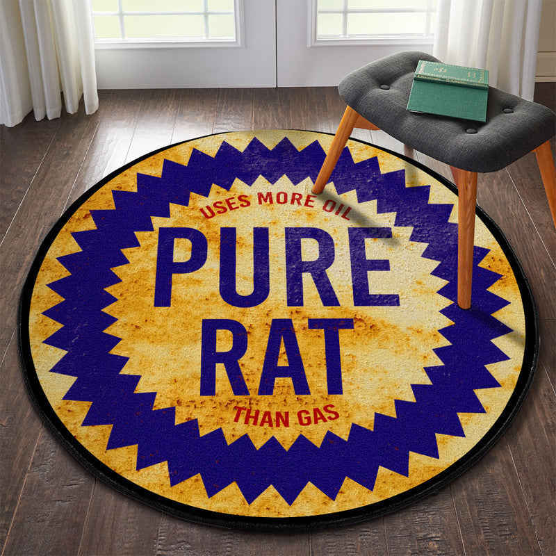 Pure Rat Oldschool Hot Rod Round Mat Round Floor Mat Room Rugs Carpet Outdoor Rug Washable Rugs