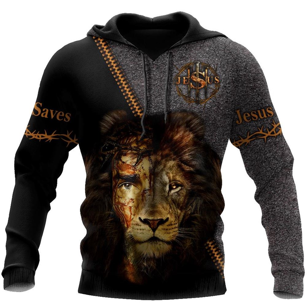 Faith in God Lion Jesus Save God 3D Hoodie For Man And Women, Jesus Printed 3D Hoodie