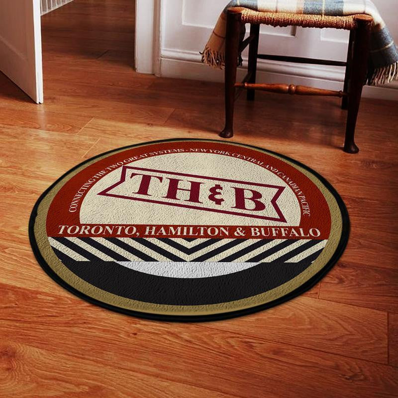 Thbrr Living Room Round Mat Circle Rug Toronto, Hamilton, & Buffalo Railroad