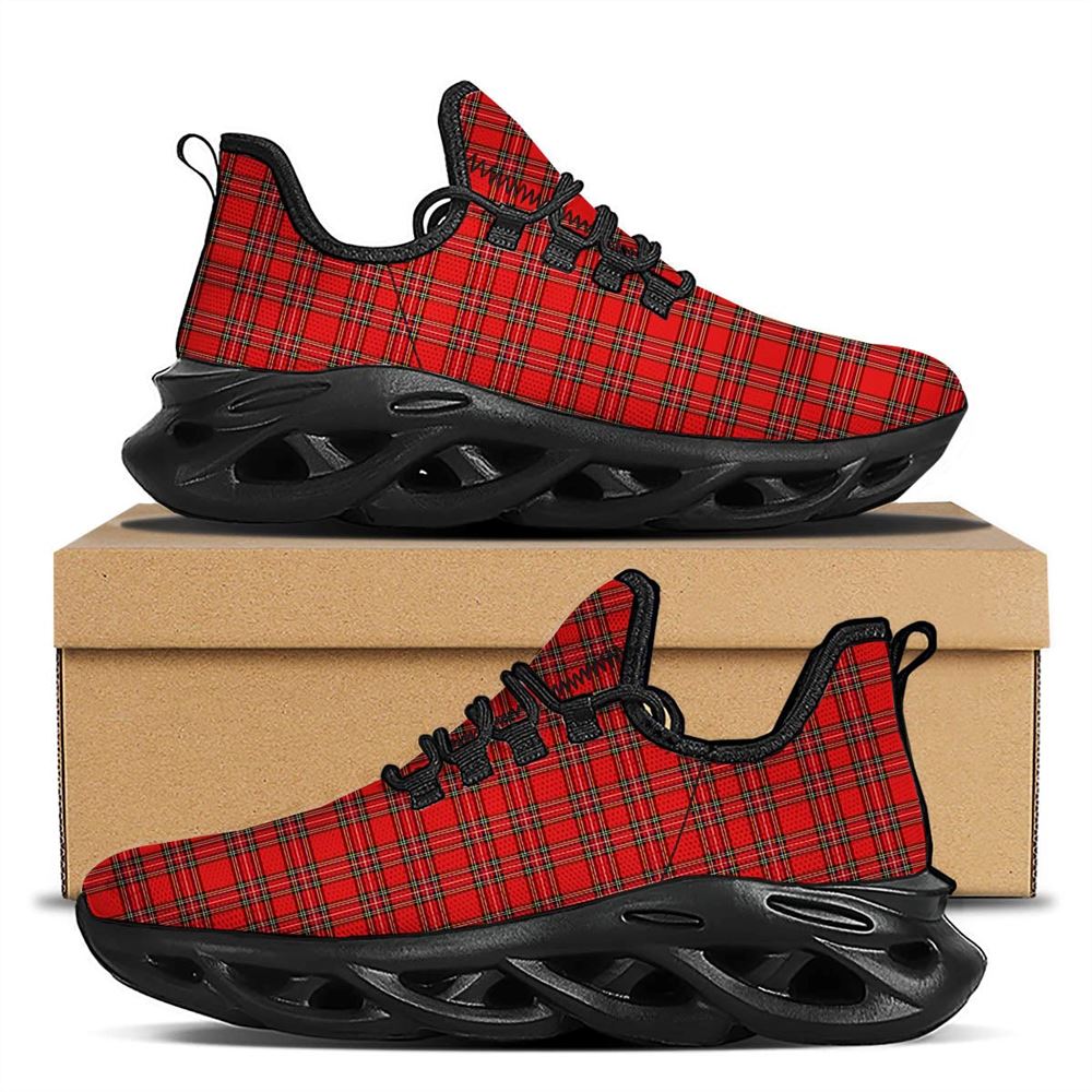 Tartan Christmas Scottish Print Pattern Black Max Soul Shoes For Men Women, Best Running Sneaker, Christmas Shoes, Winter Fashion Shoes