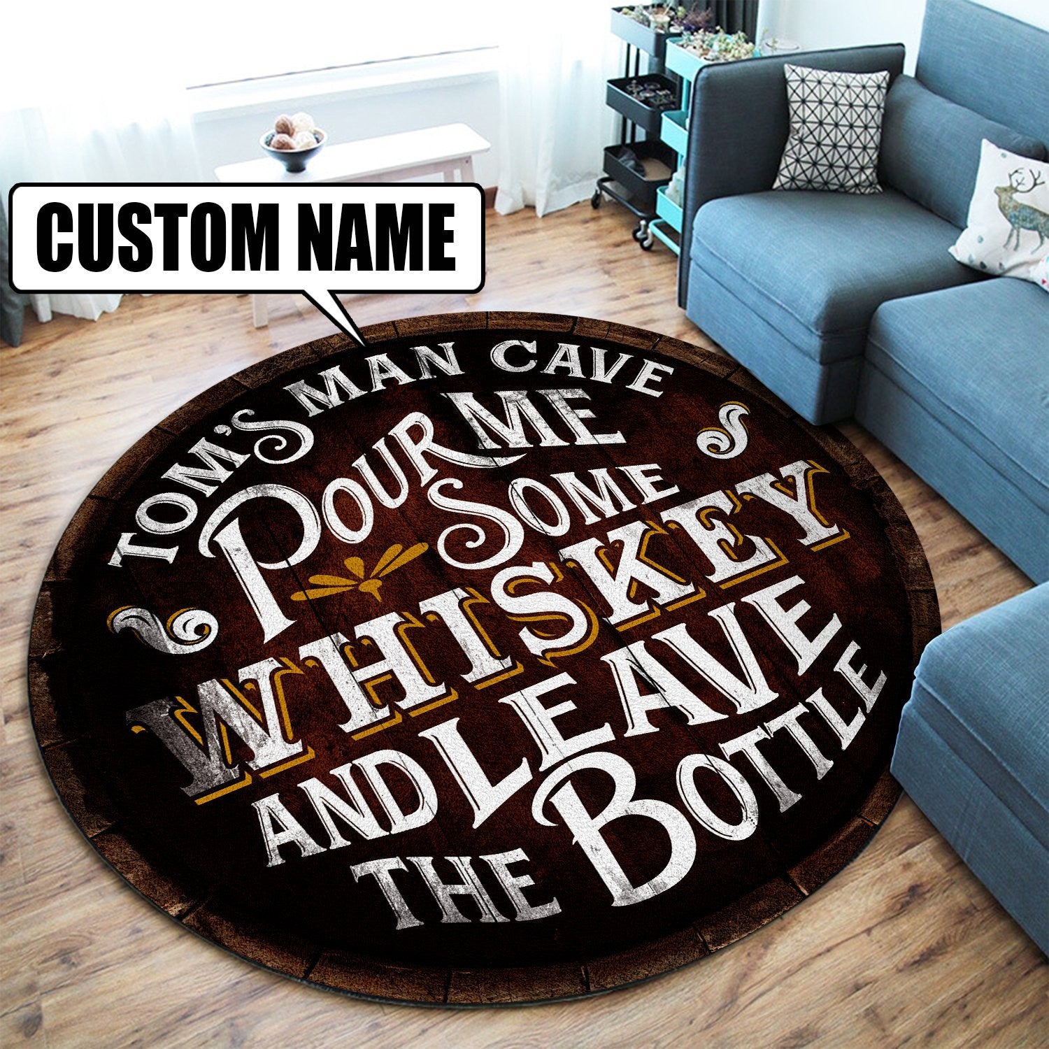 Personalized Pour Me Some Whiskey Round Mat Round Floor Mat Room Rugs Carpet Outdoor Rug Washable Rugs