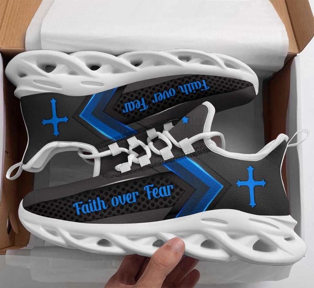 Christian Best Running Shoes, Jesus Running Blue Christ Sneakers Max Soul Shoes For Men And Women, Jesus Fashion Shoes