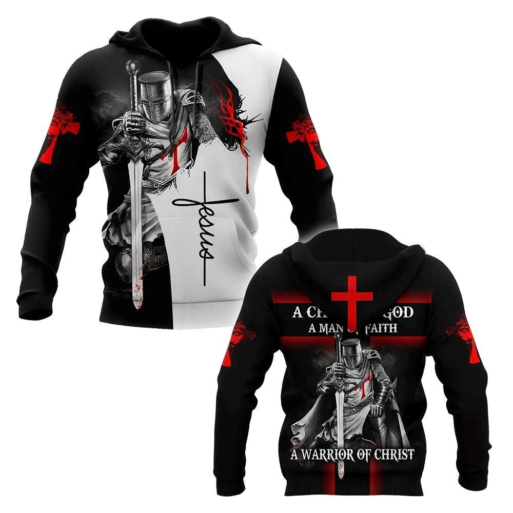 A Child Of God A Man Of Faith A Warrior Of Christ God 3D Hoodie For Man And Women, Jesus Printed 3D Hoodie