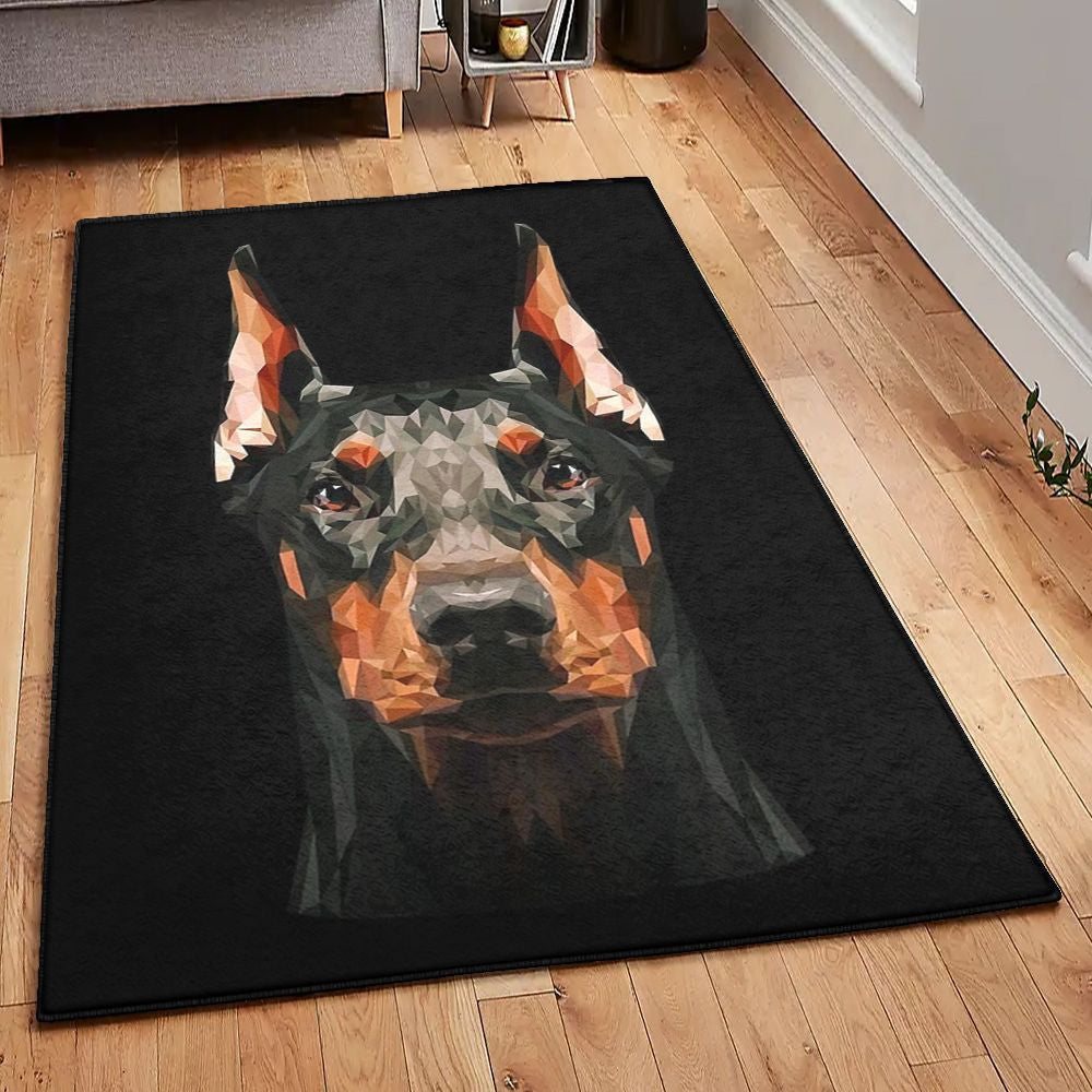 Doberman Doberman Rug Rectangle Rugs Washable Area Rug Non-Slip Carpet For Living Room Bedroom