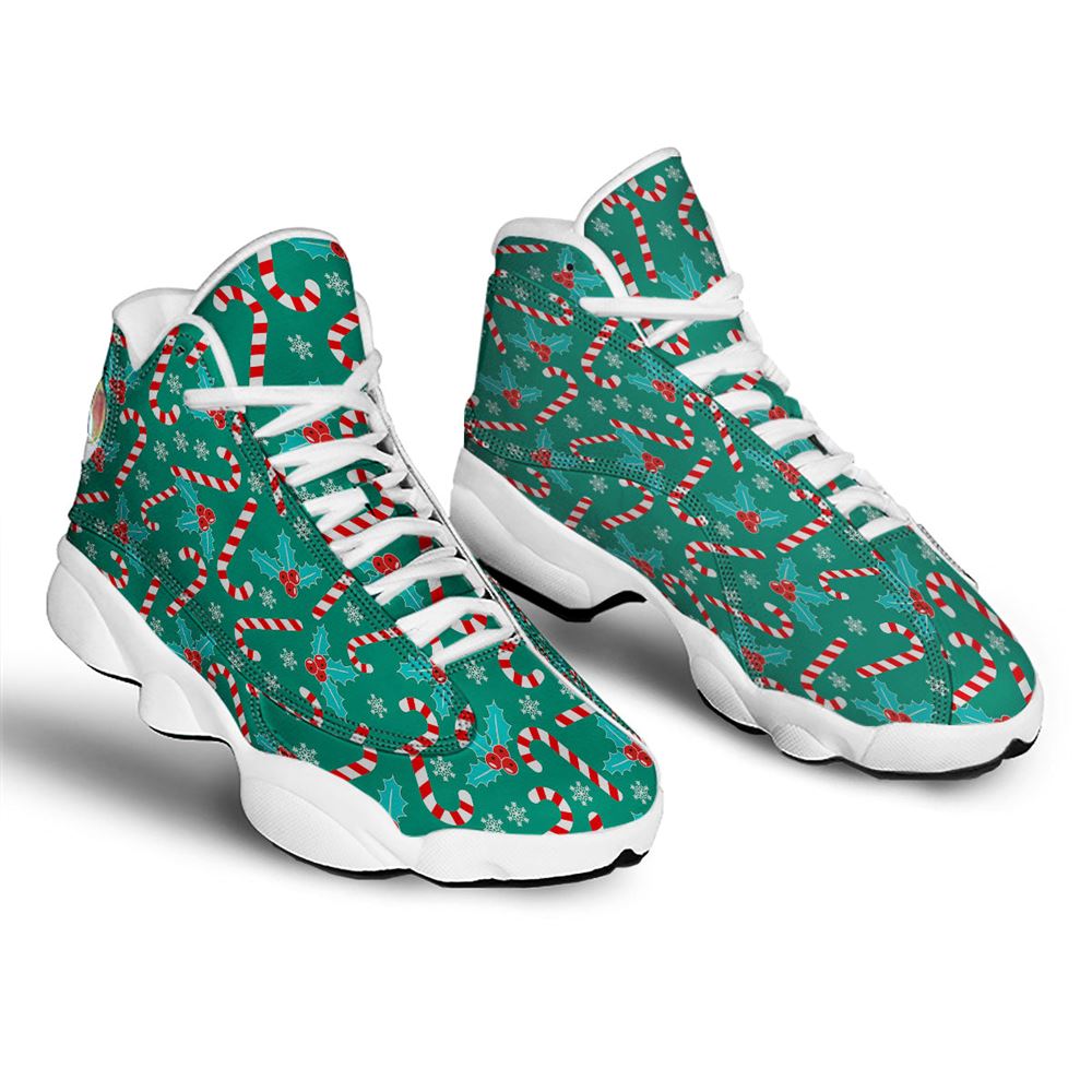 Christmas Basketball Shoes, Candy Cane Merry Christmas Print Pattern Jd13 Shoes For Men Women, Christmas Fashion Shoes