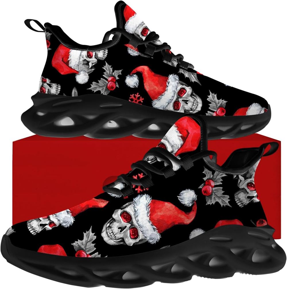 Christmas Running Shoes, Christmas Skull Max Soul Shoes For Men Women, Christmas Shoes, Winter Fashion Shoes