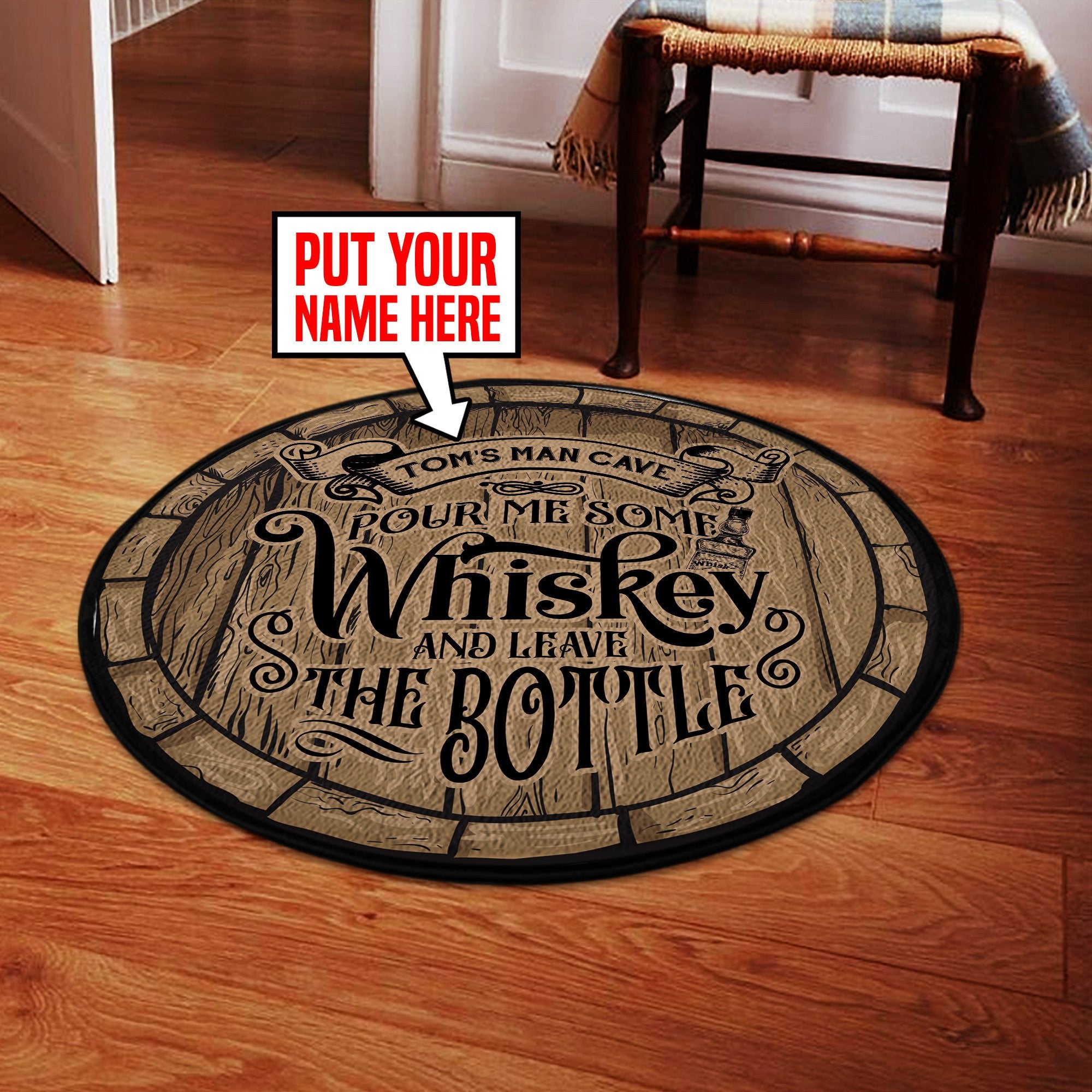 Personalized Man Cave Round Mat Round Floor Mat Room Rugs Carpet Outdoor Rug Washable Rugs