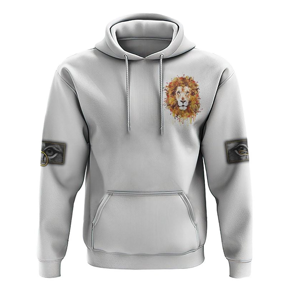 Faith Watercolor Lion Cross All Over Print 3D Hoodie, Christian Hoodie, Christian Hoodie, Bible Verse Shirt