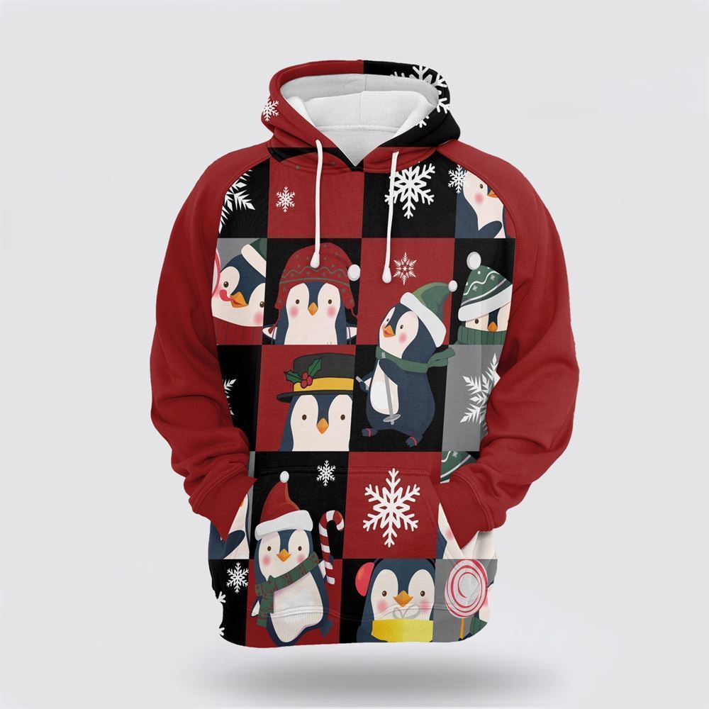 Cute Penguin Christmas All Over Print 3D Hoodie For Men & Women, Christmas Hoodie Cute, Christmas Gift, Christmas Fashion