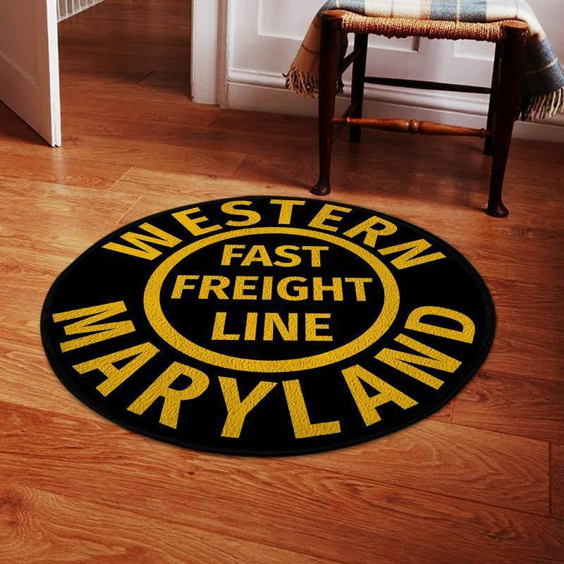 Wmaryland Living Room Round Mat Circle Rug Western Maryland Railroad