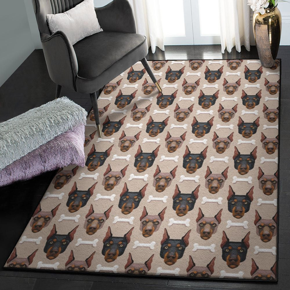 Doberman Doberman Dog Rug Rectangle Rugs Washable Area Rug Non-Slip Carpet For Living Room Bedroom