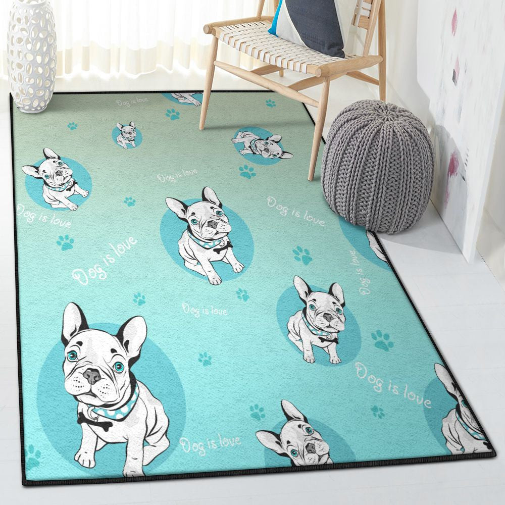 Dog Lovers Modern Dog Is Love Rug Rectangle Rugs Washable Area Rug Non-Slip Carpet For Living Room Bedroom