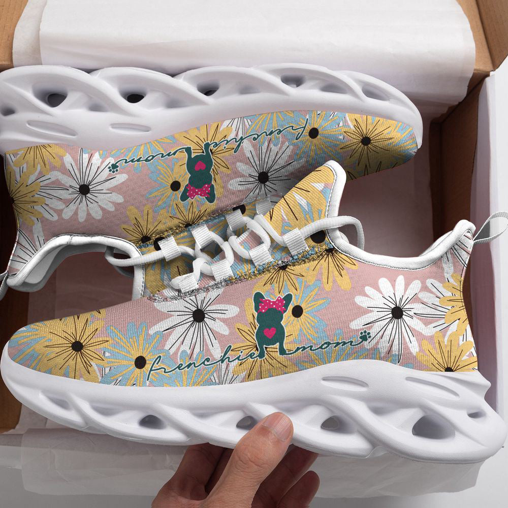 Cute Frenchie Mom, Flowers Max Soul Shoes For Men Women, Running shoes For Dog Lovers, Max Soul Shoes, Dog Shoes Running